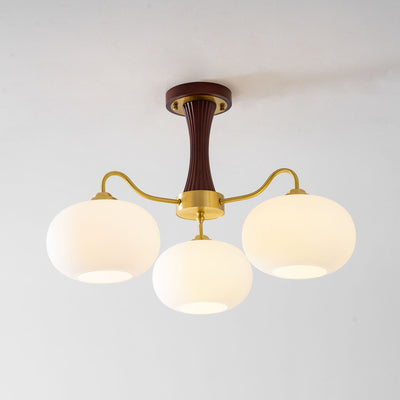 Norwell Brass Wooden Persimmon Chandelier