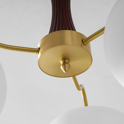 Norwell Brass Wooden Persimmon Chandelier
