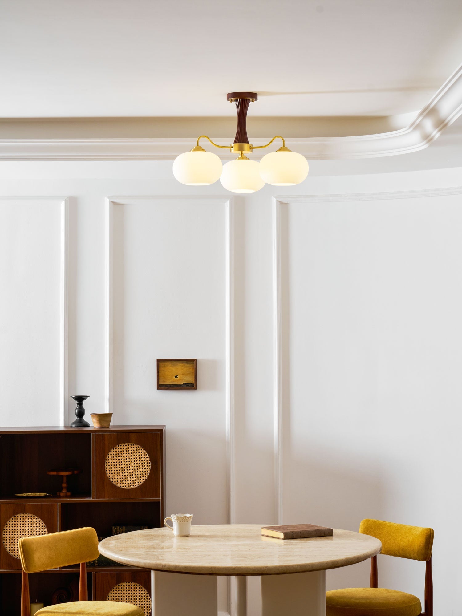 Norwell Brass Wooden Persimmon Chandelier