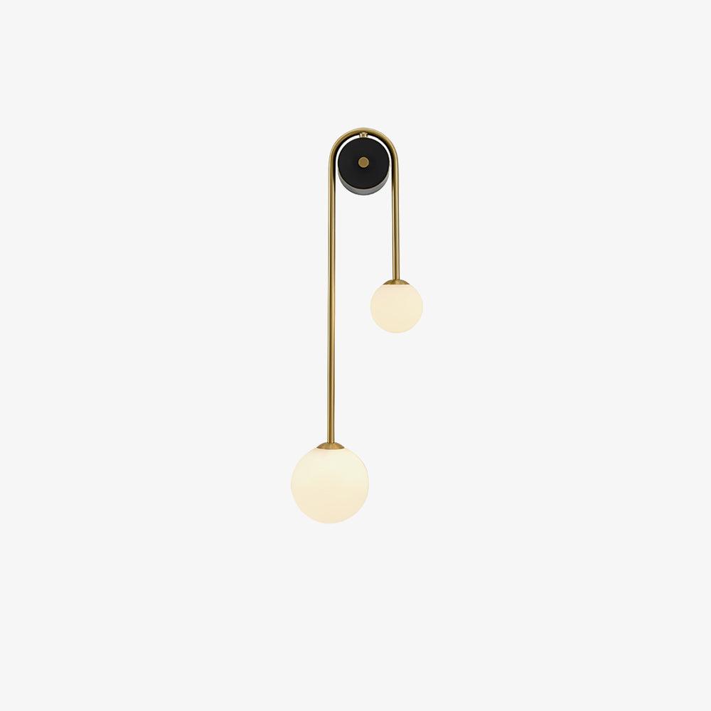 Teveny Modern Minimalist Arc Brass Glass Wall Light