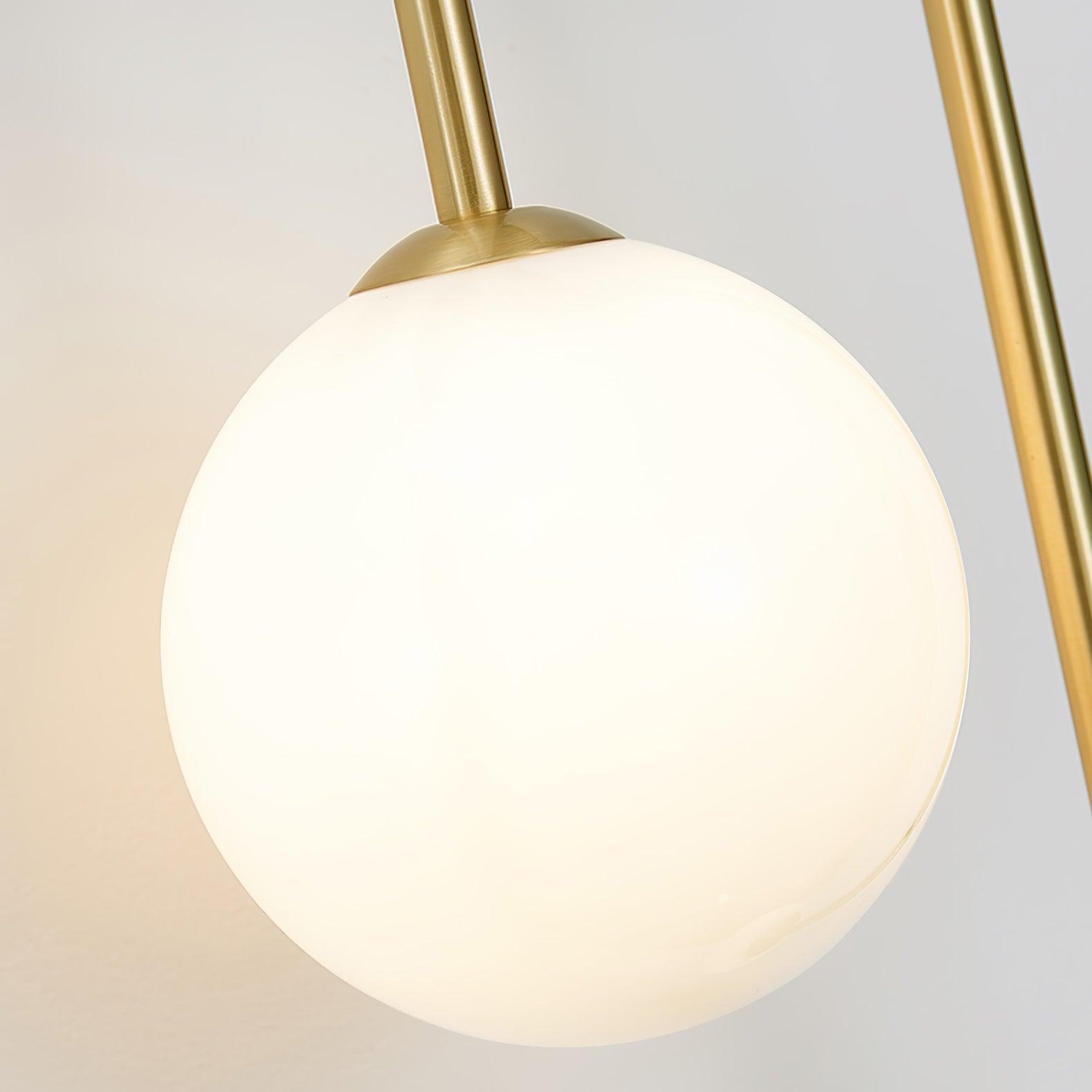 Teveny Modern Minimalist Arc Brass Glass Wall Light