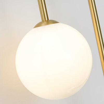 Teveny Modern Minimalist Arc Brass Glass Wall Light