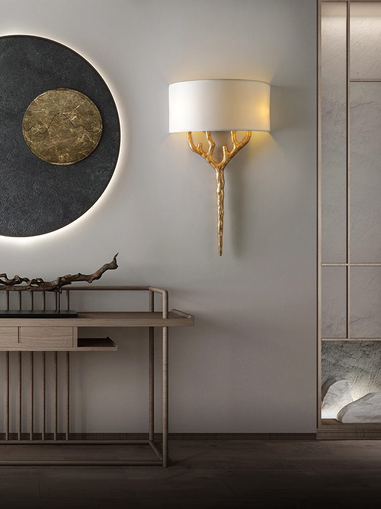 Ceryndir Antler Brass Wall Sconce
