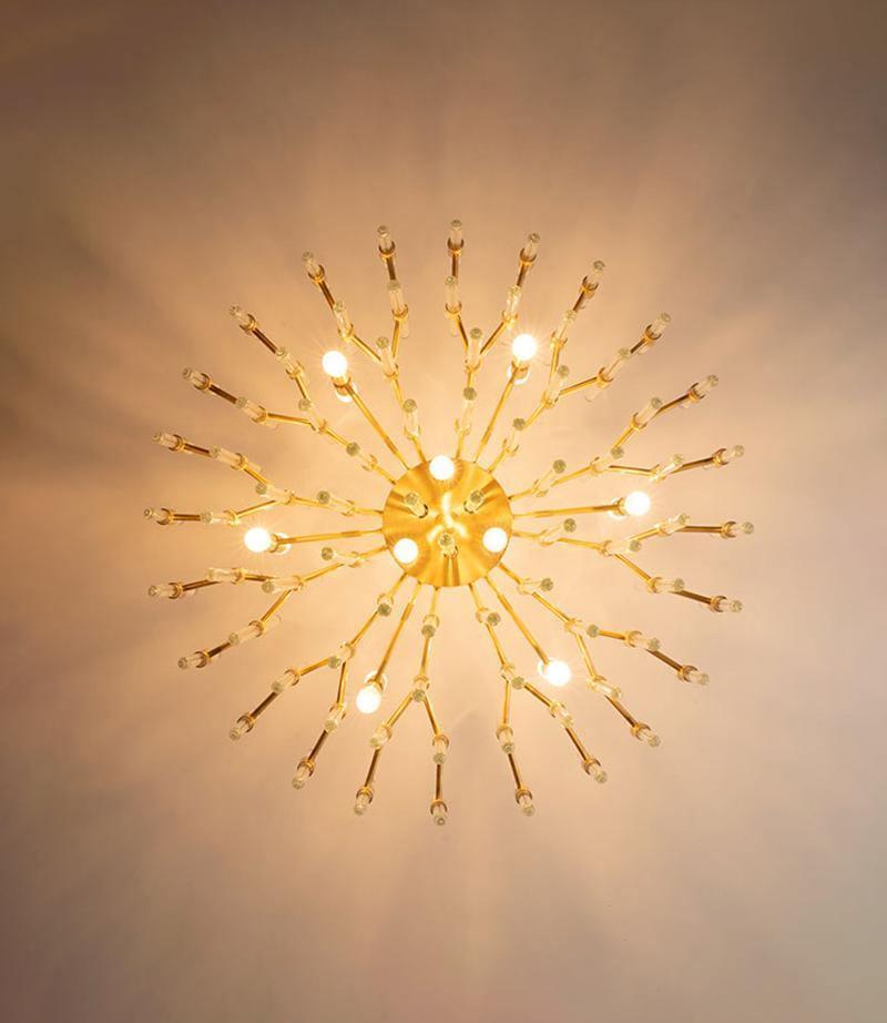 Solara Chandelier Antique Brass Starburst - Neutral Decor