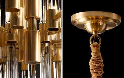 Solara Chandelier Antique Brass Starburst - Neutral Decor