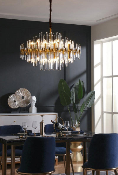 Solara Chandelier Antique Brass Starburst - Neutral Decor