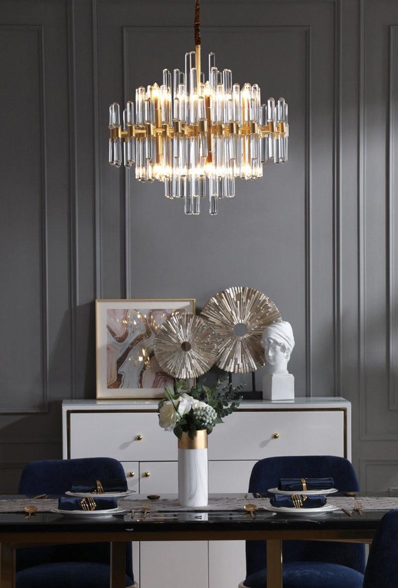 Solara Chandelier Antique Brass Starburst - Neutral Decor