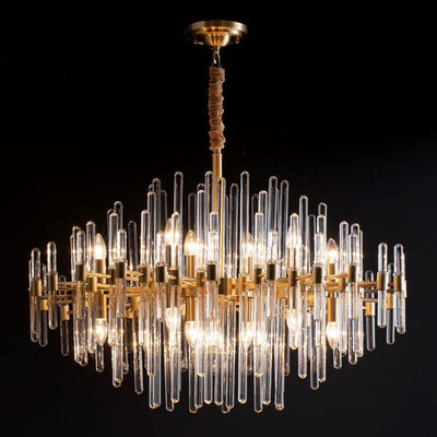 Solara Chandelier Antique Brass Starburst - Neutral Decor