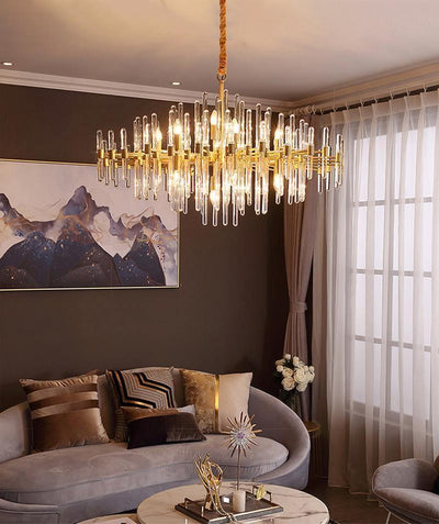 Solara Chandelier Antique Brass Starburst - Neutral Decor