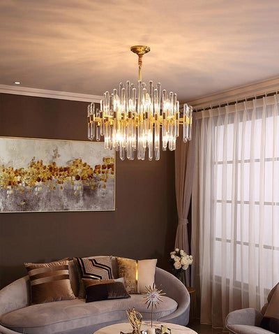 Solara Chandelier Antique Brass Starburst - Neutral Decor