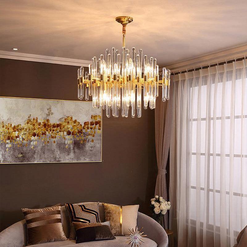 Solara Chandelier Antique Brass Starburst - Neutral Decor