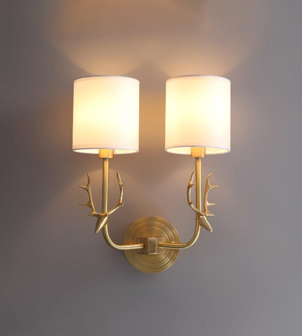 Auriviella Elegance Deer Head Brass Wall Light