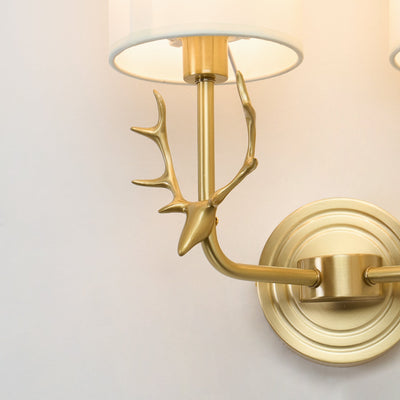 Auriviella Elegance Deer Head Brass Wall Light