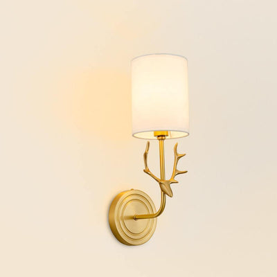 Auriviella Elegance Deer Head Brass Wall Light
