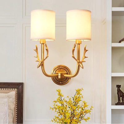Auriviella Elegance Deer Head Brass Wall Light
