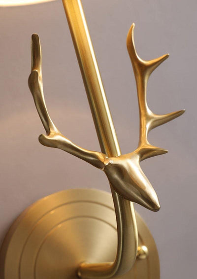 Auriviella Elegance Deer Head Brass Wall Light