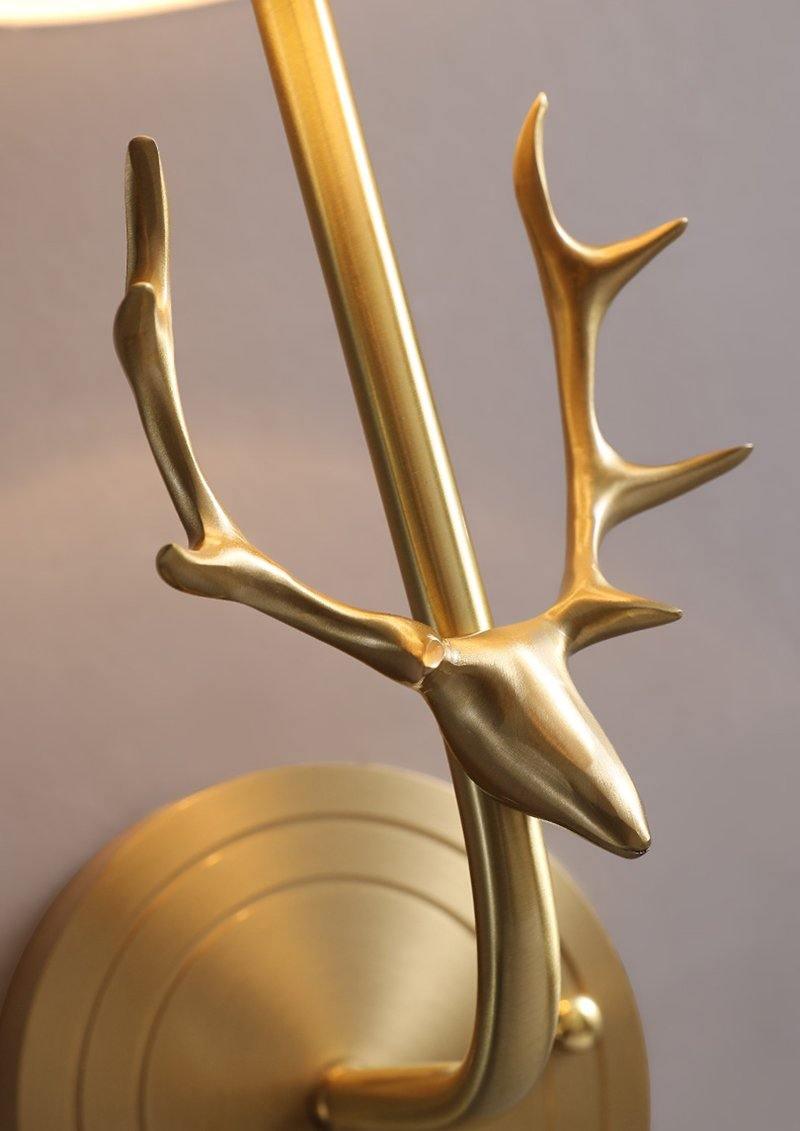Auriviella Elegance Deer Head Brass Wall Light