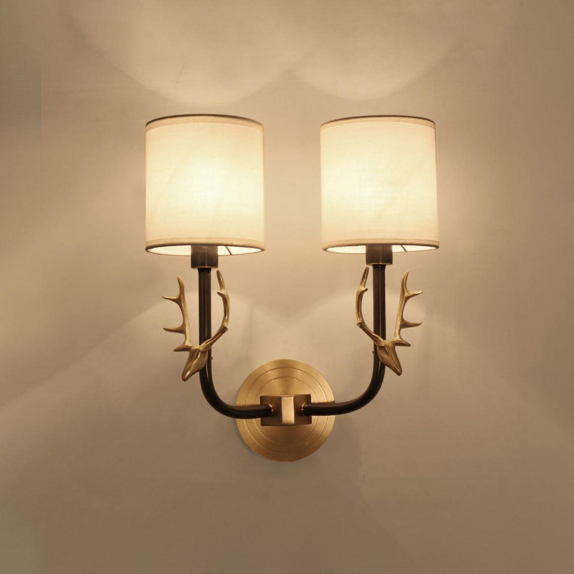 Auriviella Elegance Deer Head Brass Wall Light