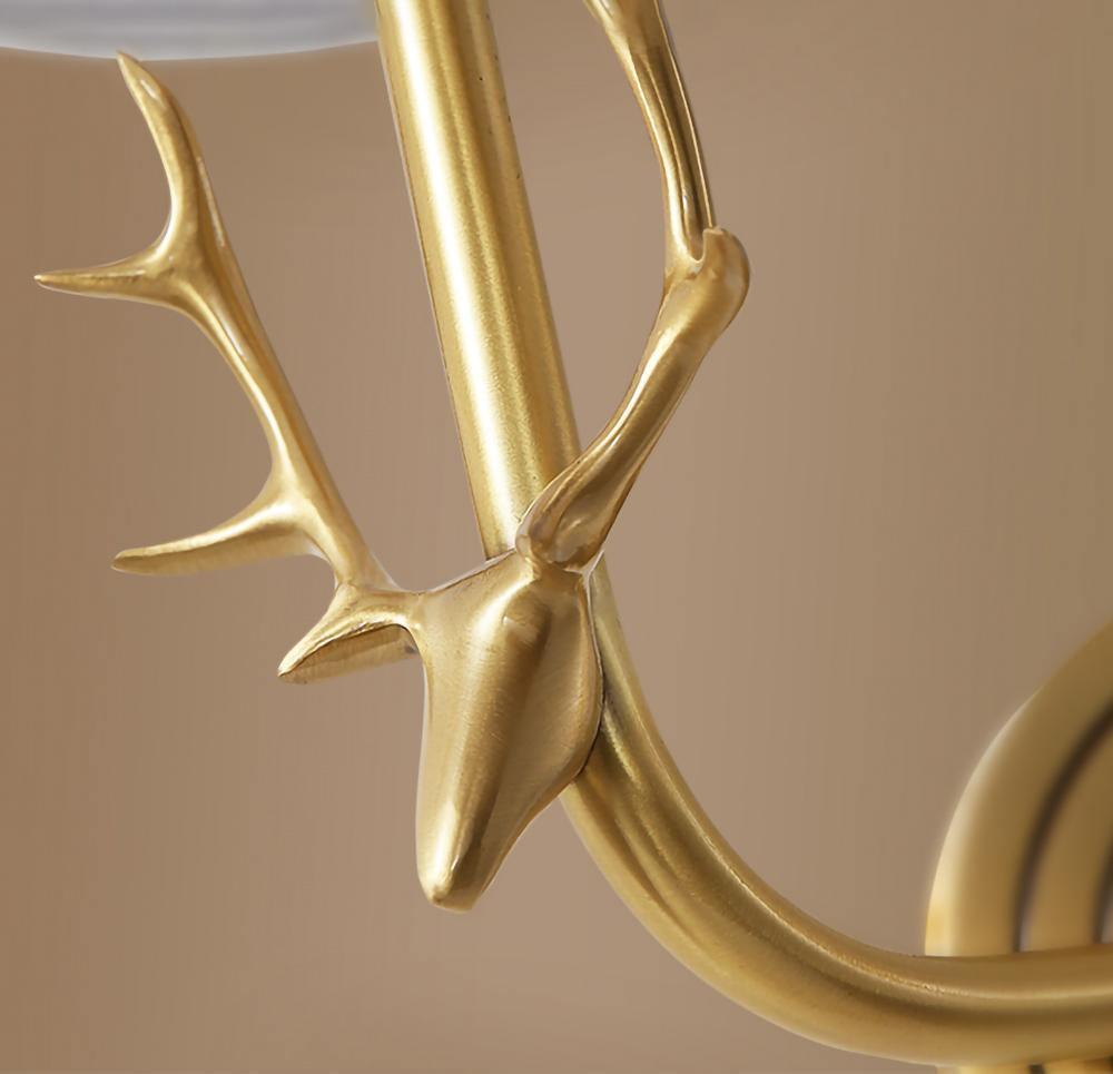 Auriviella Elegance Deer Head Brass Wall Light