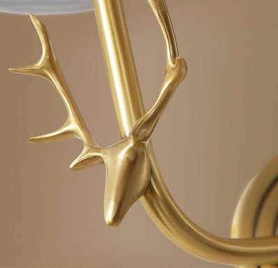 Auriviella Elegance Deer Head Brass Wall Light