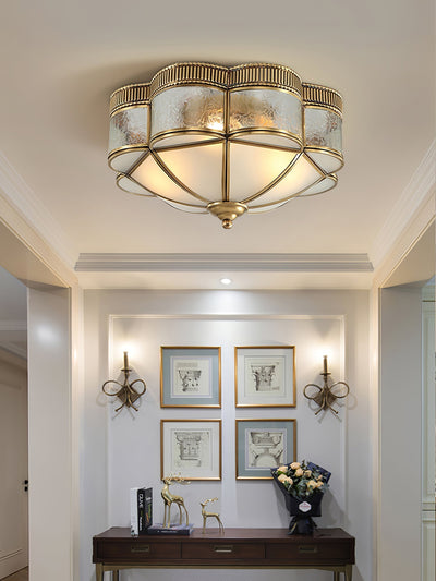Soliiella Ceiling Lamp Brass Dome Frosted Classic Elegant