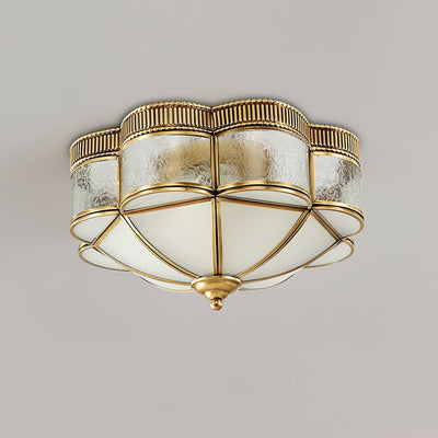 Soliiella Ceiling Lamp Brass Dome Frosted Classic Elegant
