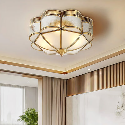 Soliiella Ceiling Lamp Brass Dome Frosted Classic Elegant