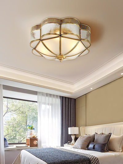 Soliiella Ceiling Lamp Brass Dome Frosted Classic Elegant