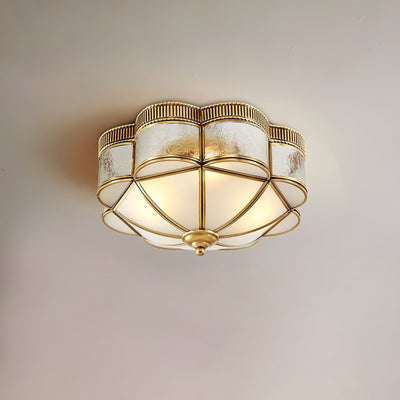 Soliiella Ceiling Lamp Brass Dome Frosted Classic Elegant
