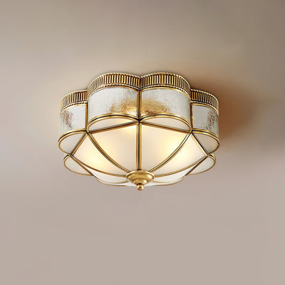 Soliiella Ceiling Lamp Brass Dome Frosted Classic Elegant