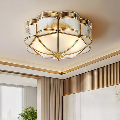 Soliiella Ceiling Lamp Brass Dome Frosted Classic Elegant