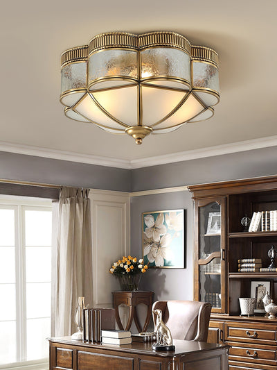 Soliiella Ceiling Lamp Brass Dome Frosted Classic Elegant