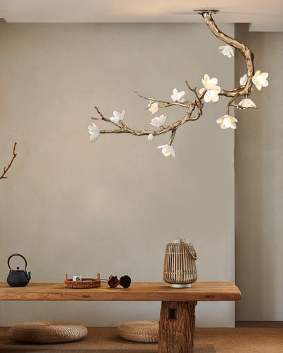 Solenira Chandelier Brass Flower Branch Natural