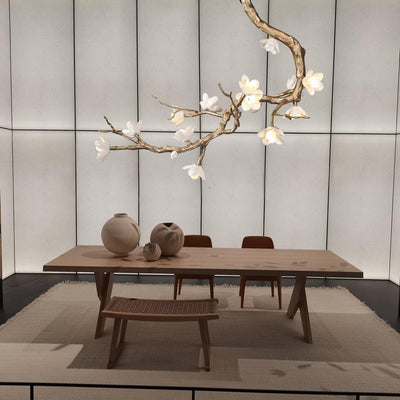 Solenira Chandelier Brass Flower Branch Natural