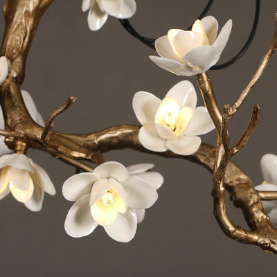 Solenira Chandelier Brass Flower Branch Natural