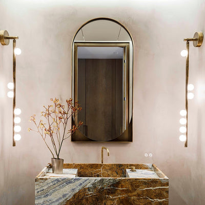Rory Modern Minimalist Tube Brass Glass Wall Lamp