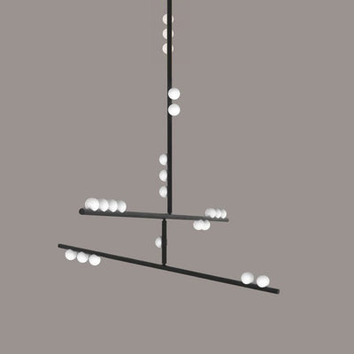 Miraview Brass Glass Drop Chandelier