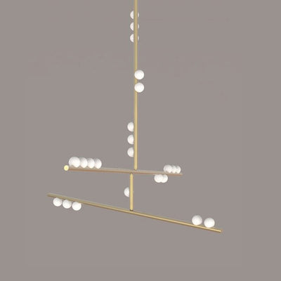 Miraview Brass Glass Drop Chandelier