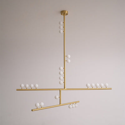 Miraview Brass Glass Drop Chandelier