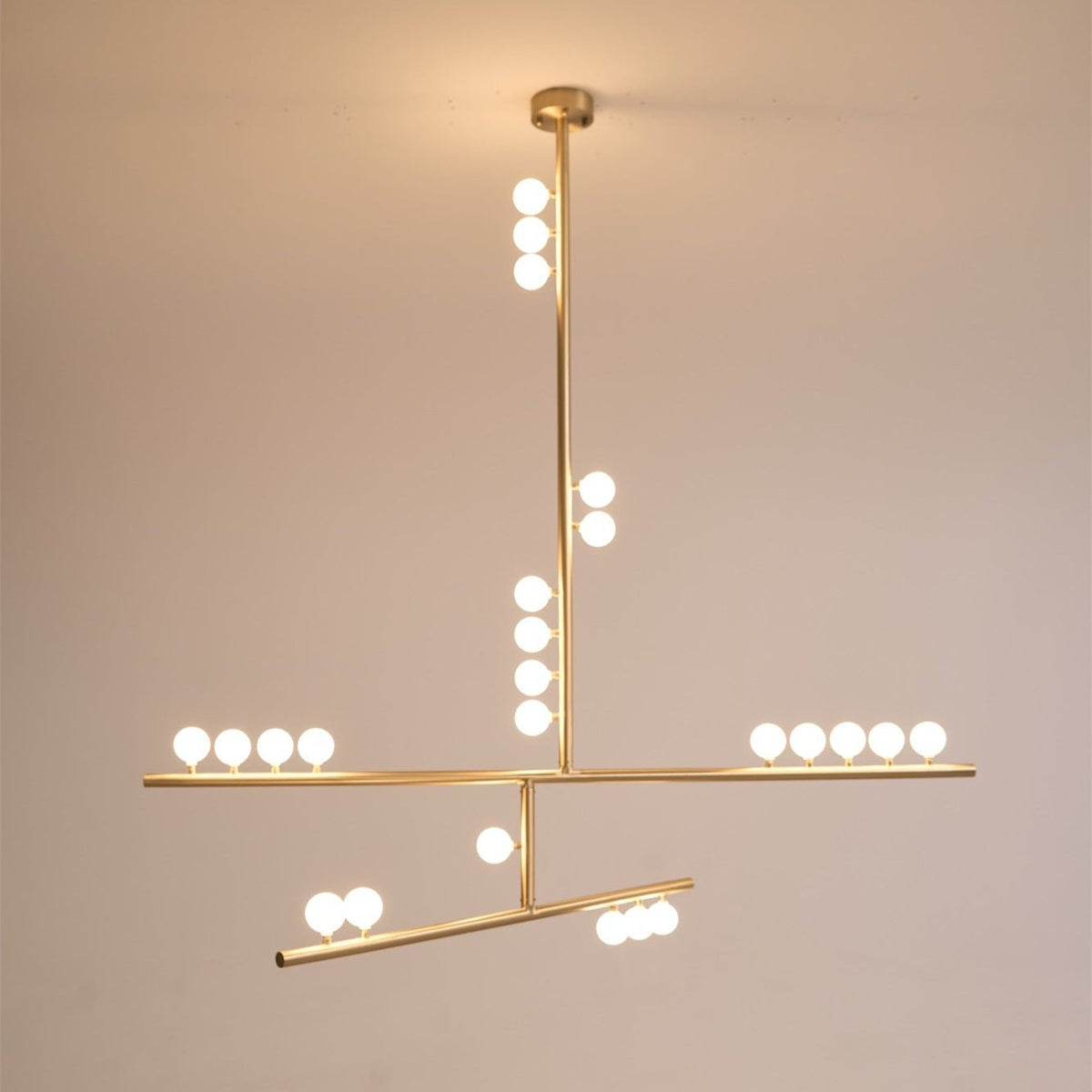 Miraview Brass Glass Drop Chandelier