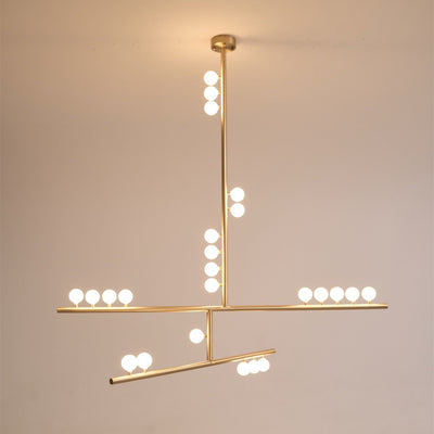 Miraview Brass Glass Drop Chandelier