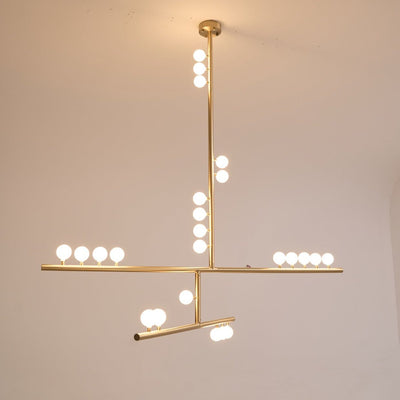 Miraview Brass Glass Drop Chandelier