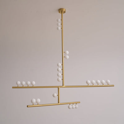 Miraview Brass Glass Drop Chandelier