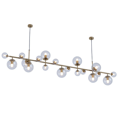 Velaena Chandelier Brass Glass Globe