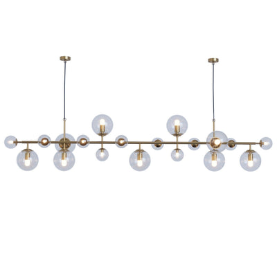 Velaena Chandelier Brass Glass Globe