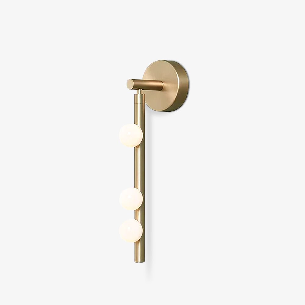 Rory Modern Minimalist Tube Brass Glass Wall Lamp