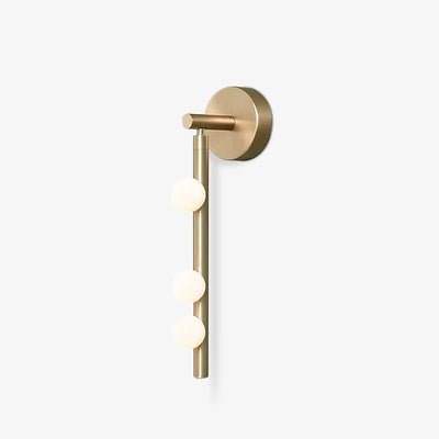 Rory Modern Minimalist Tube Brass Glass Wall Lamp