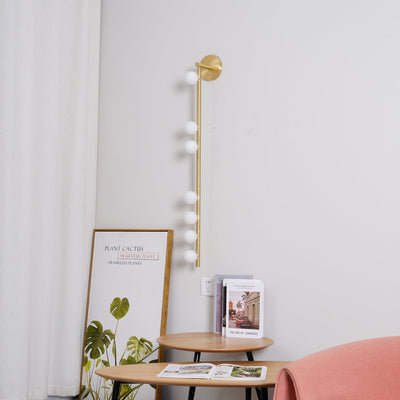 Pamela Tube Plug-in Brass Glass Wall Lamp