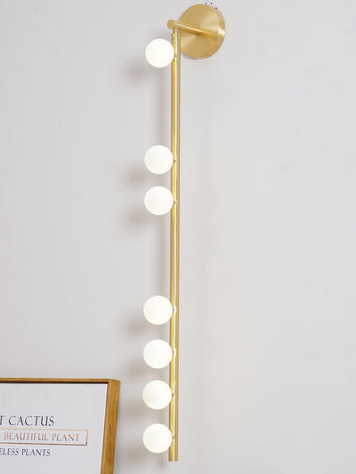 Rory Modern Minimalist Tube Brass Glass Wall Lamp