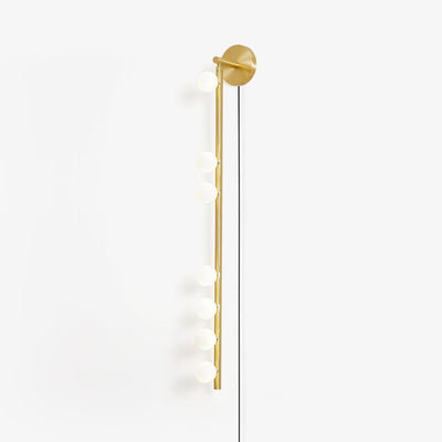 Pamela Tube Plug-in Brass Glass Wall Lamp